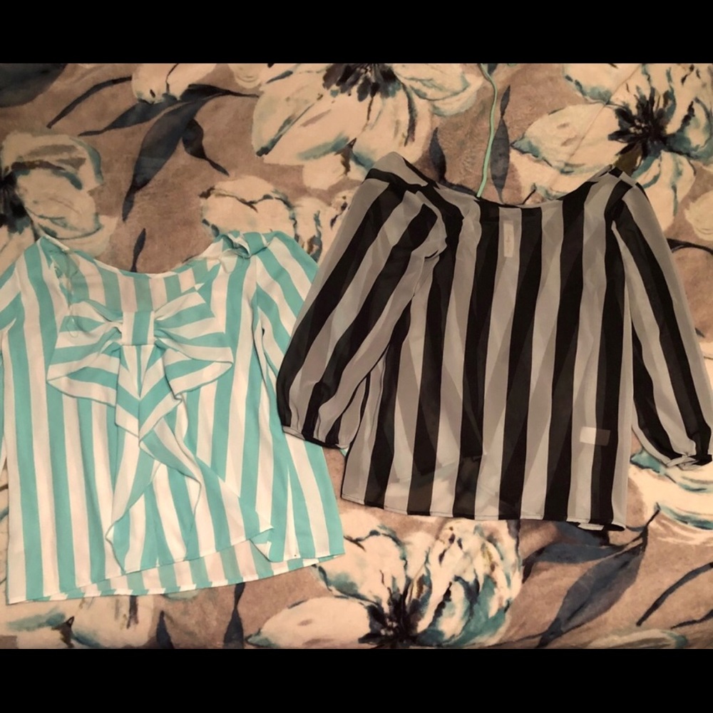 Two sheer bow back tops great for summer